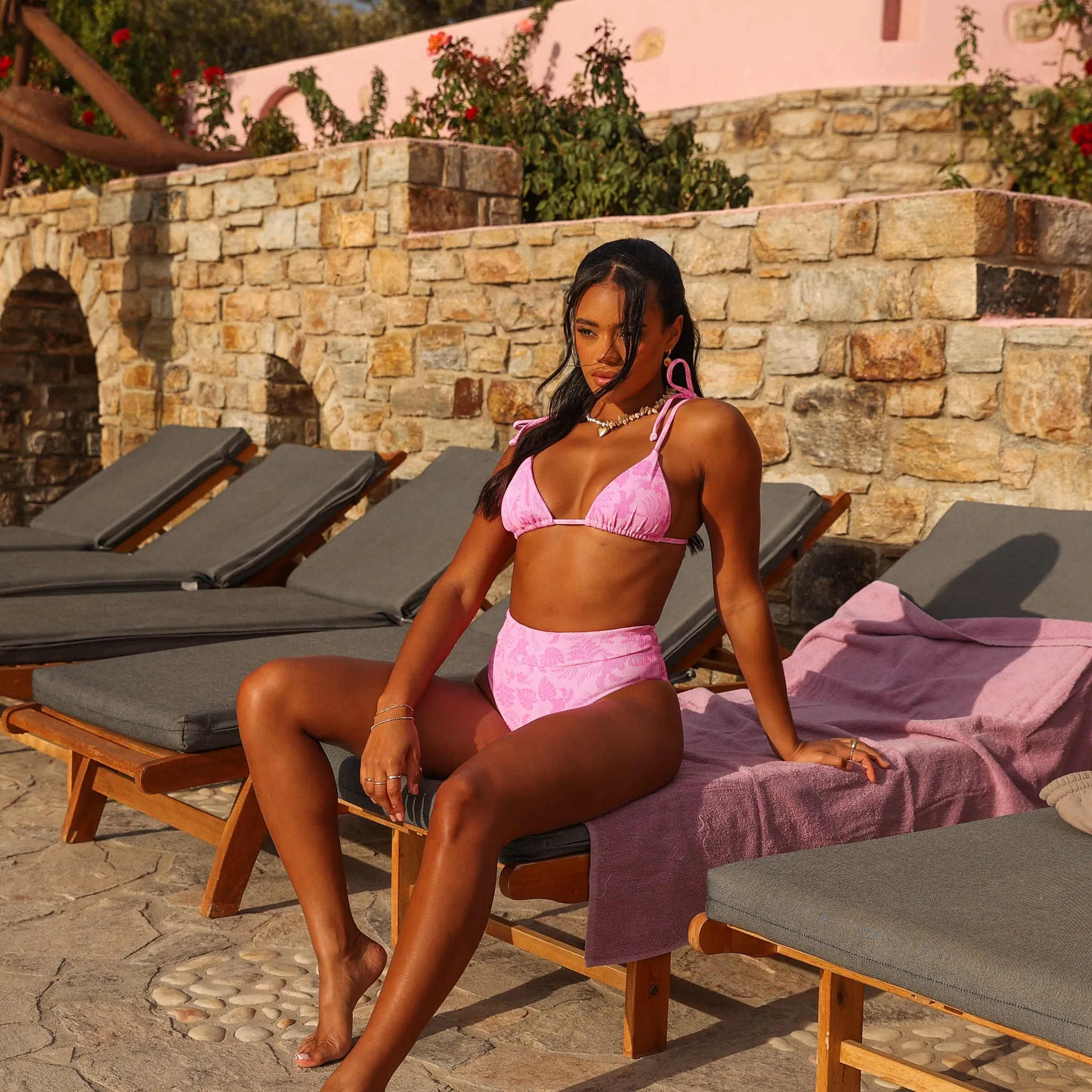 High Hip Cheeky Bikini Bottom - Fuchsia Fever sold by Kulani Kinis product image thumbnail 2