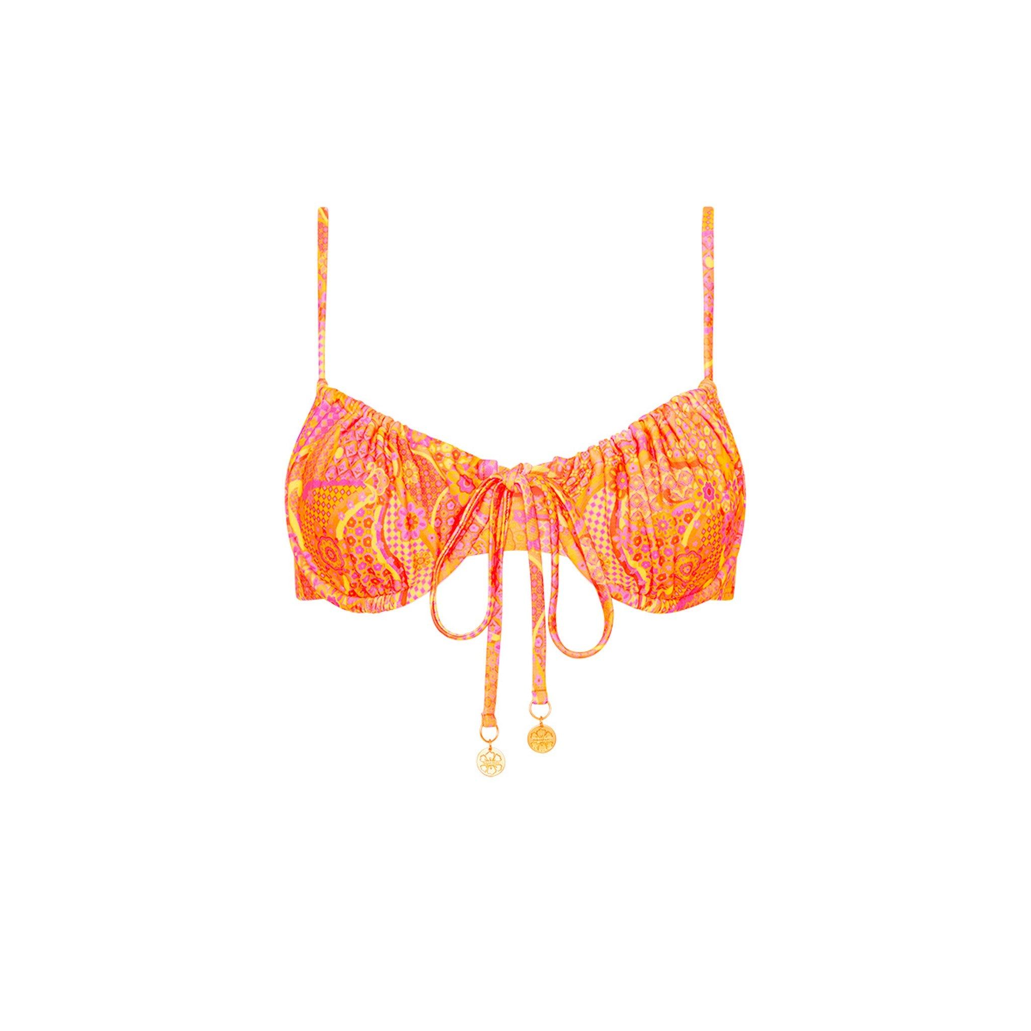 Ruched Underwire Bra Bikini Top - Citrus Sunrise sold by Kulani Kinis