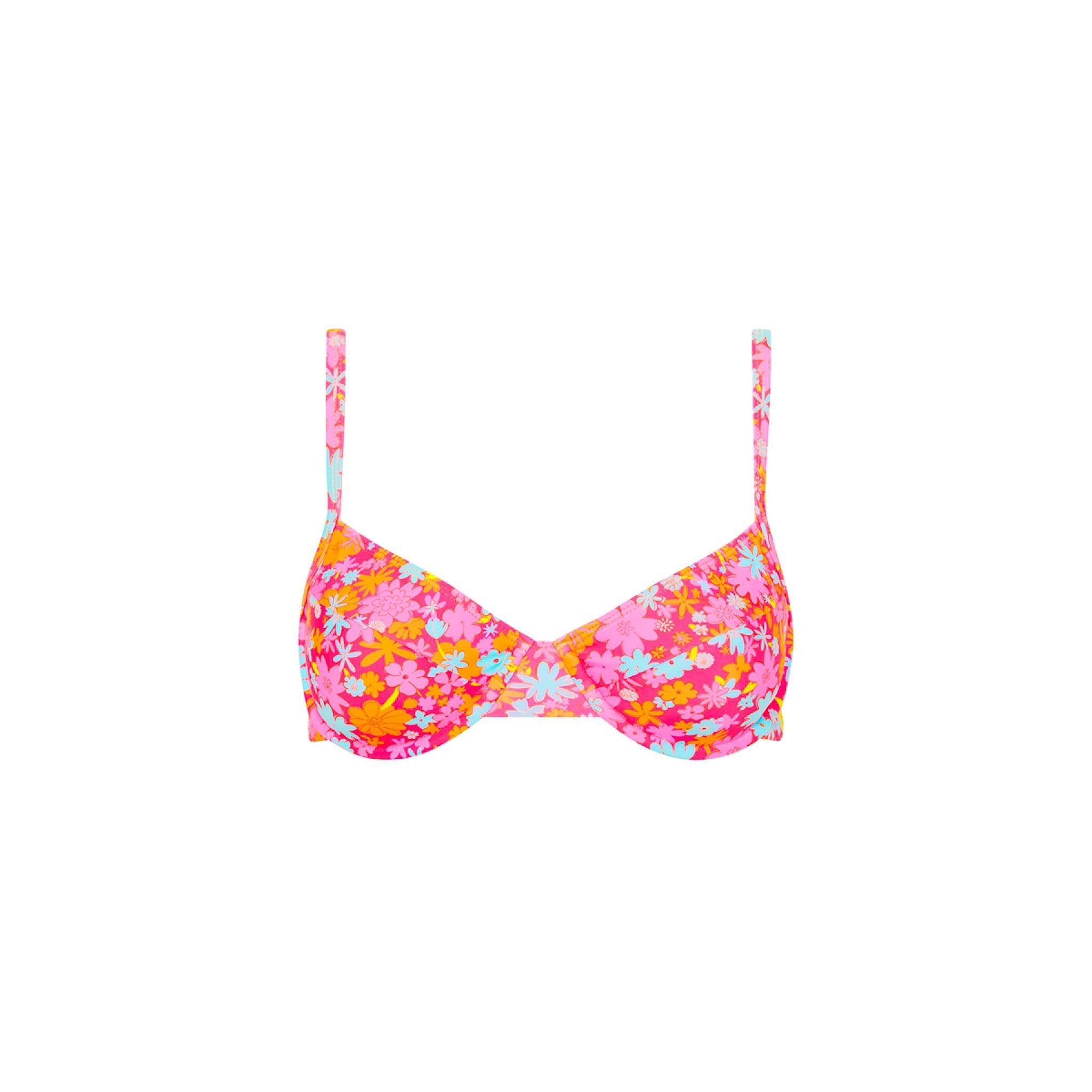 Ditzy Underwire Bra Bikini Top - Raspberry Rosé sold by Kulani Kinis