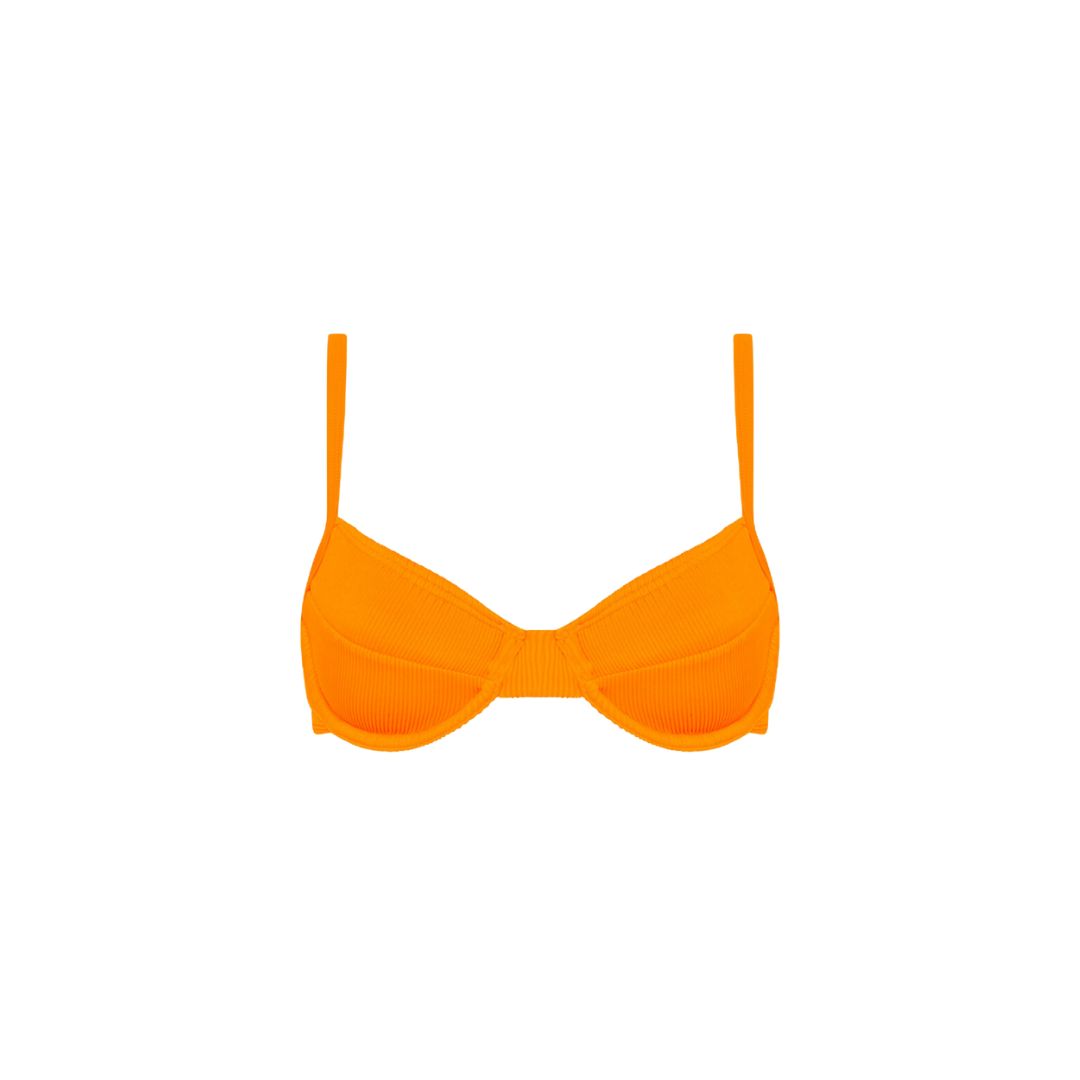 Ditzy Underwire Bra Bikini Top - Papaya Ribbed sold by Kulani Kinis