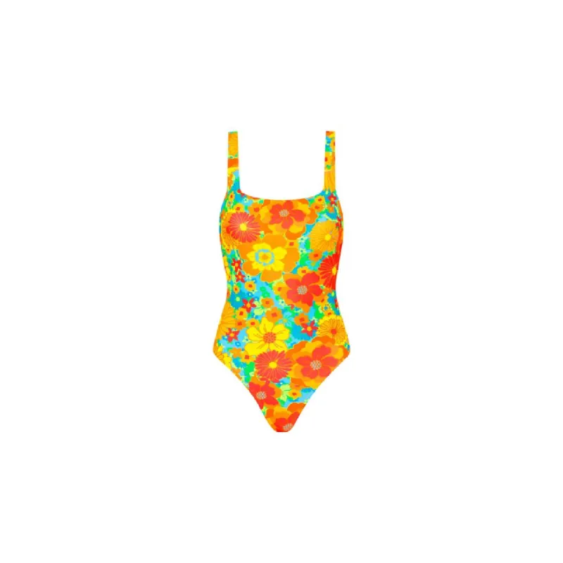 Cheeky Cross Back Level One Piece Swimwear - Rumba Rose made by Kulani Kinis