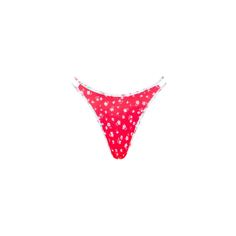 Twin Strap Cheeky Bikini Bottom - Cherry Cove sold by Kulani Kinis