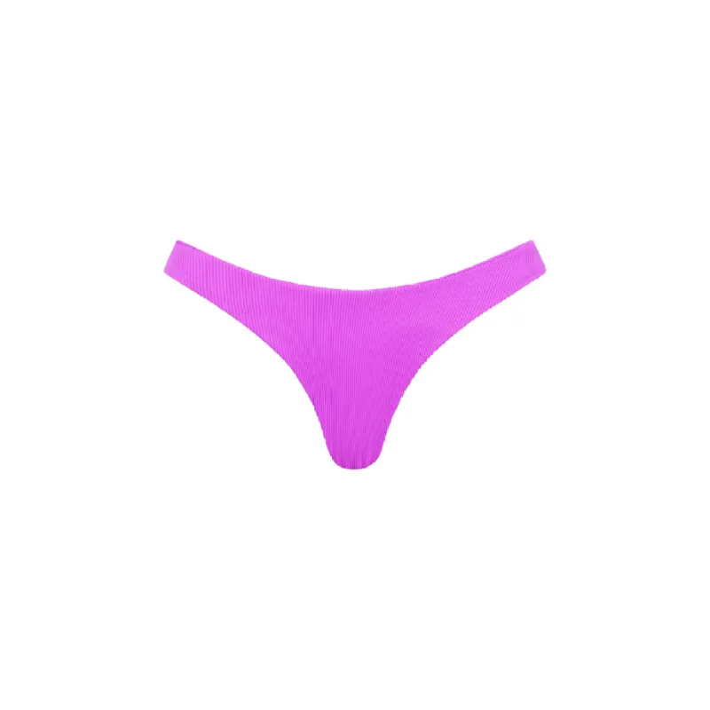 Minimal Full Coverage Bikini Bottom - Electric Violet Ribbed sold by Kulani Kinis