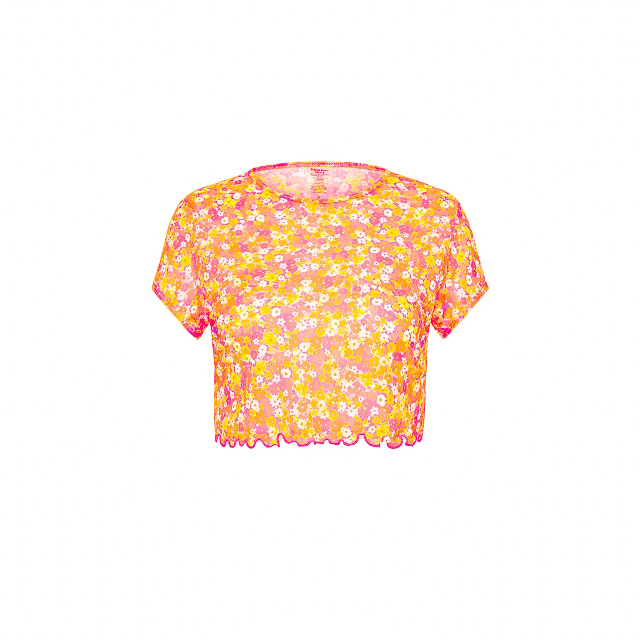 Mesh Cropped Tee - Mimosa Meadows sold by Kulani Kinis