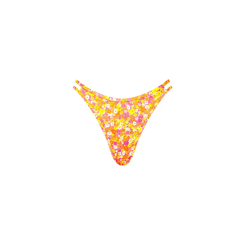 Twin Strap Cheeky Bikini Bottom - Mimosa Meadows sold by Kulani Kinis