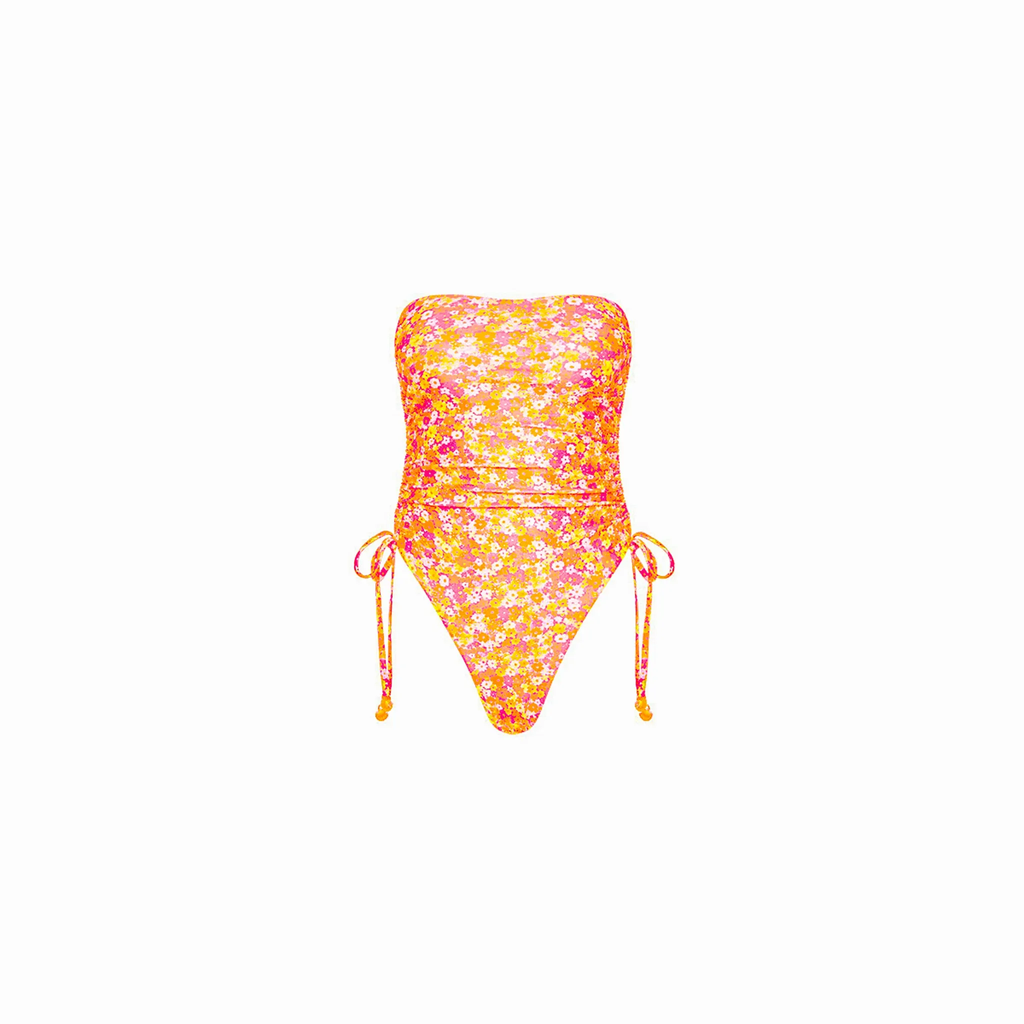 Ruched Bandeau One Piece - Mimosa Meadows sold by Kulani Kinis
