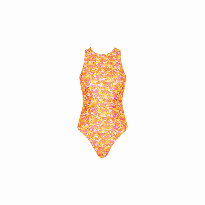 Retro High Neck One Piece - Mimosa Meadows sold by Kulani Kinis