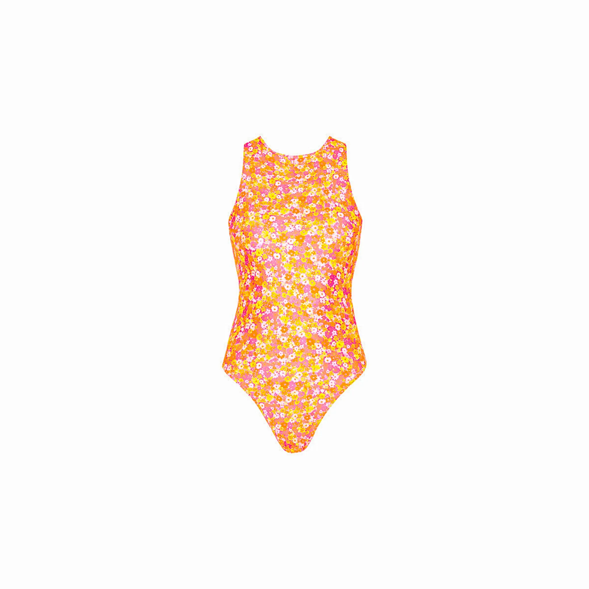 Retro High Neck One Piece - Mimosa Meadows sold by Kulani Kinis