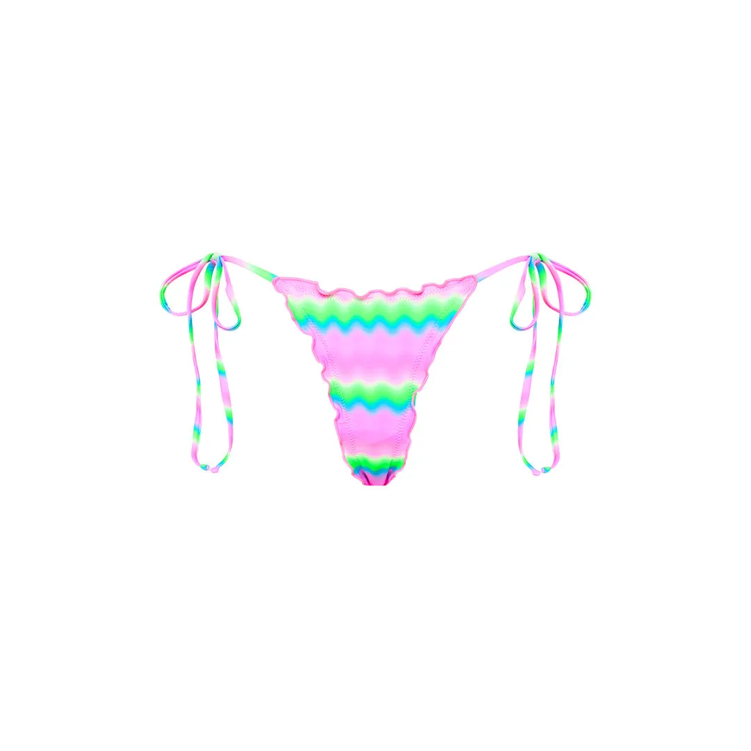 Lettuce Edge Thong Tie Bikini Bottom - Candy Clouds sold by Kulani Kinis