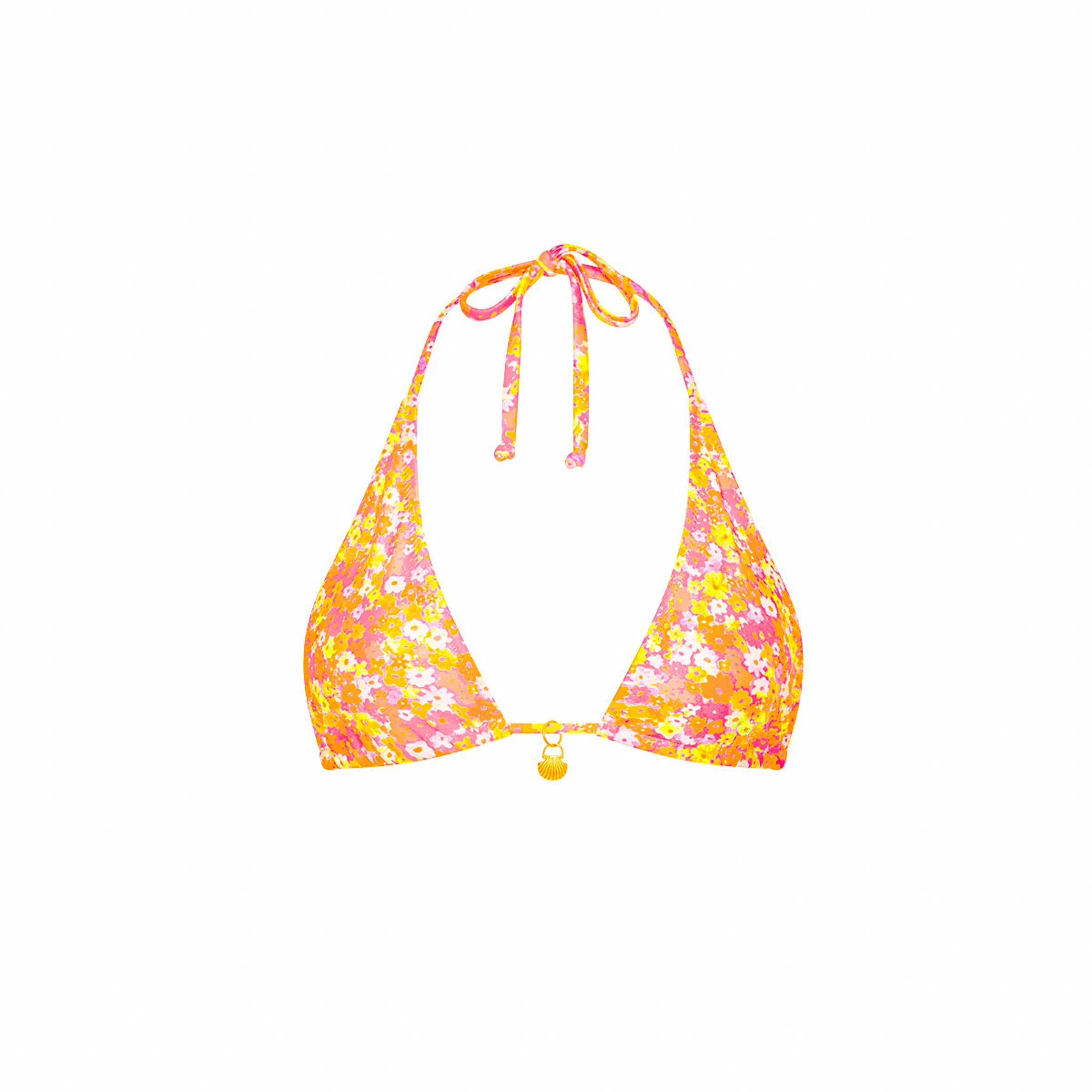 Classic Tie Halter Bikini Top - Mimosa Meadows sold by Kulani Kinis