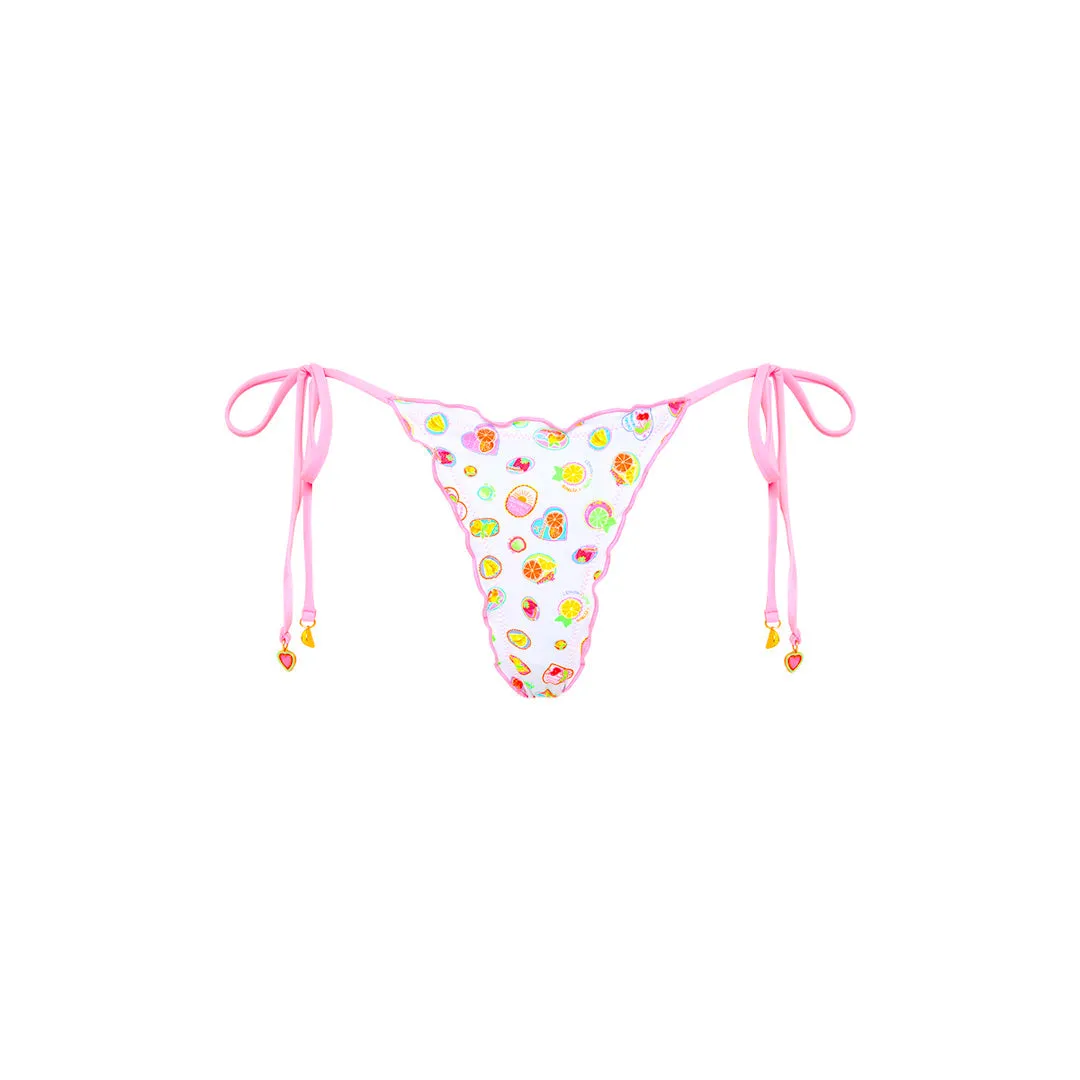 Lettuce Edge Thong Tie Bikini Bottom - Cutie Frutti sold by Kulani Kinis