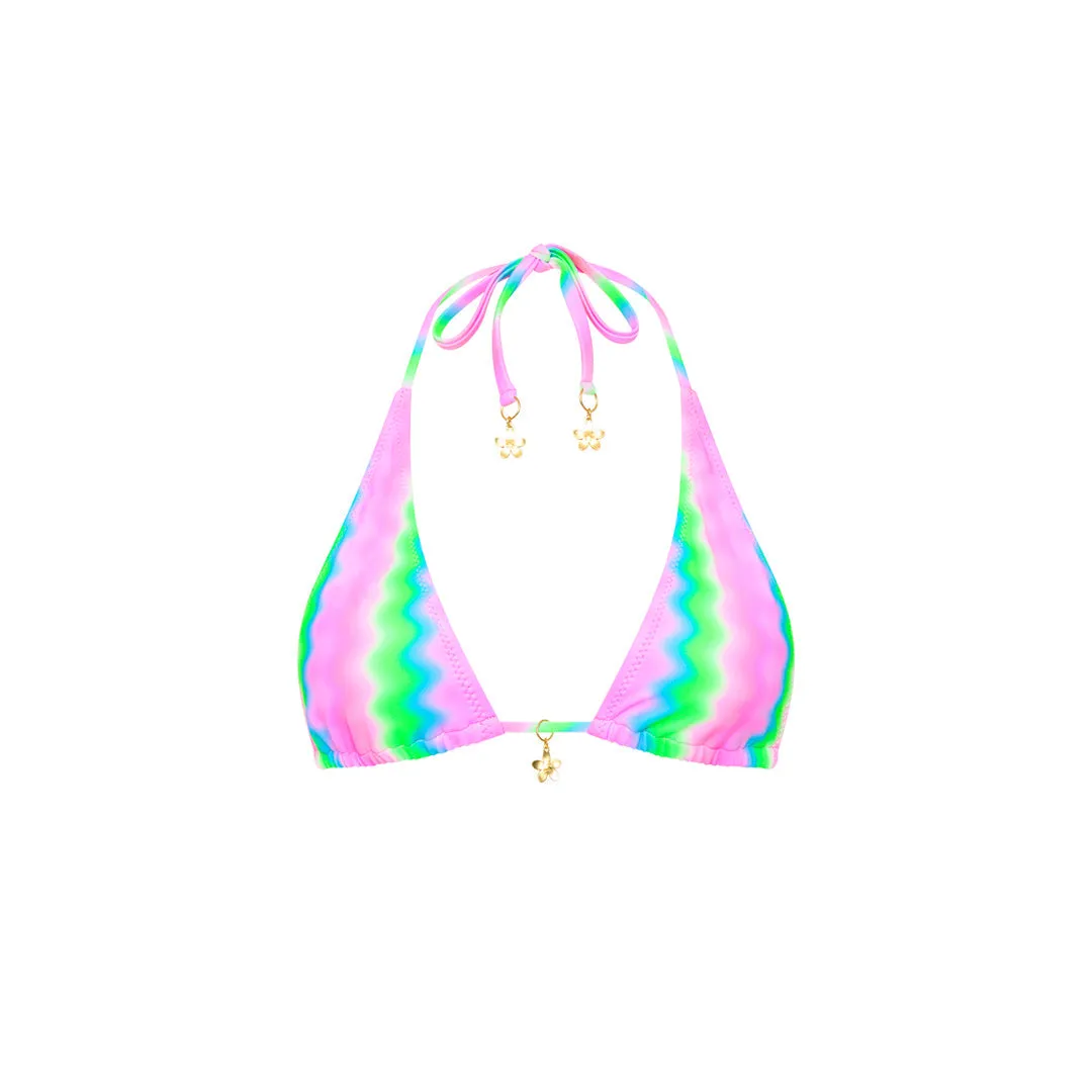 Classic Tie Halter Bikini Top - Candy Clouds sold by Kulani Kinis