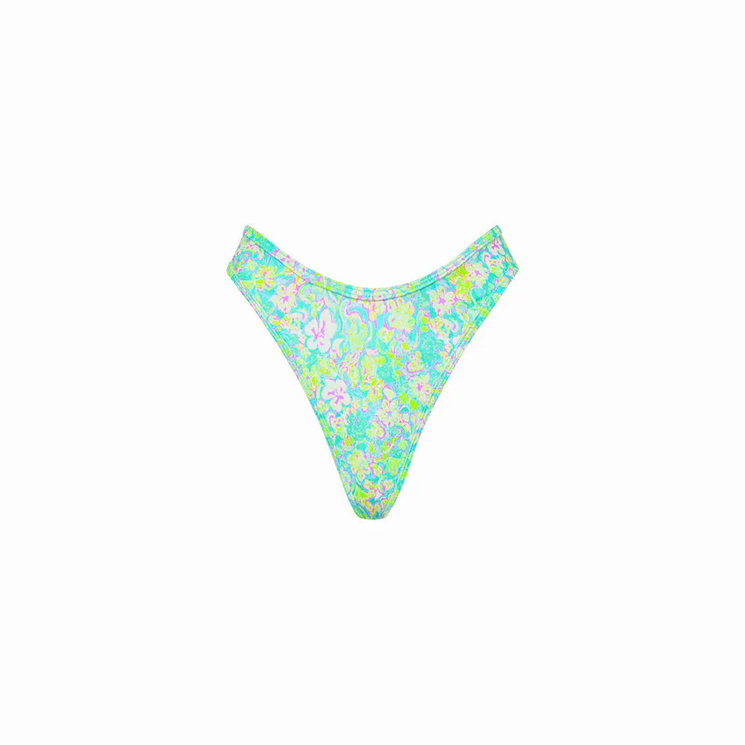 High Leg Thong Bikini Bottom - Hibiscus Fizz sold by Kulani Kinis