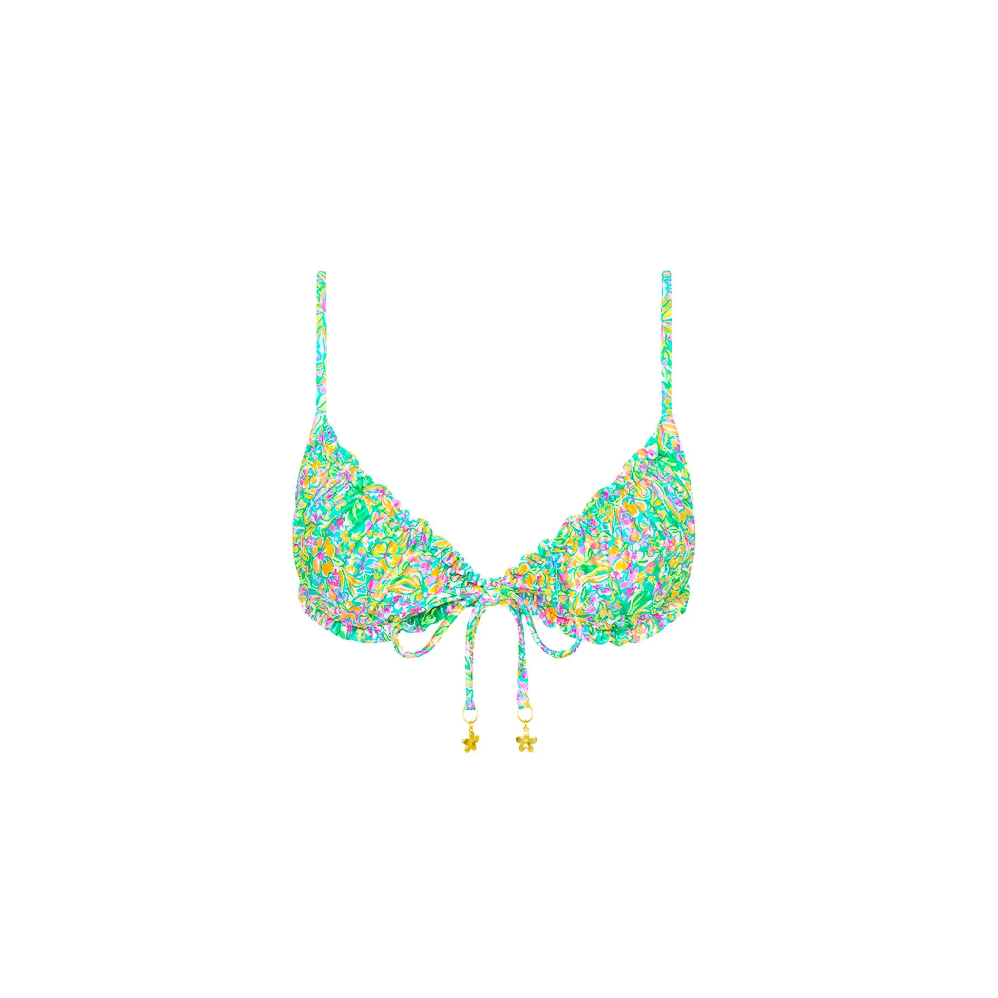Ruched Bow Bralette Bikini Top - Spring Fling sold by Kulani Kinis