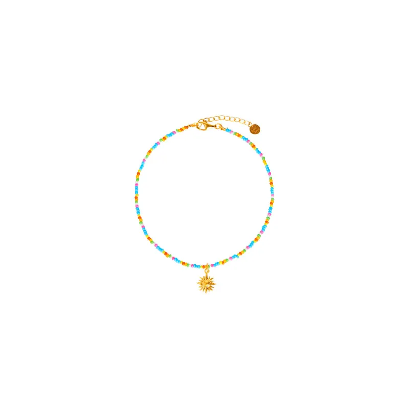 Beaded Charm Anklet - Rainbow Sun sold by Kulani Kinis