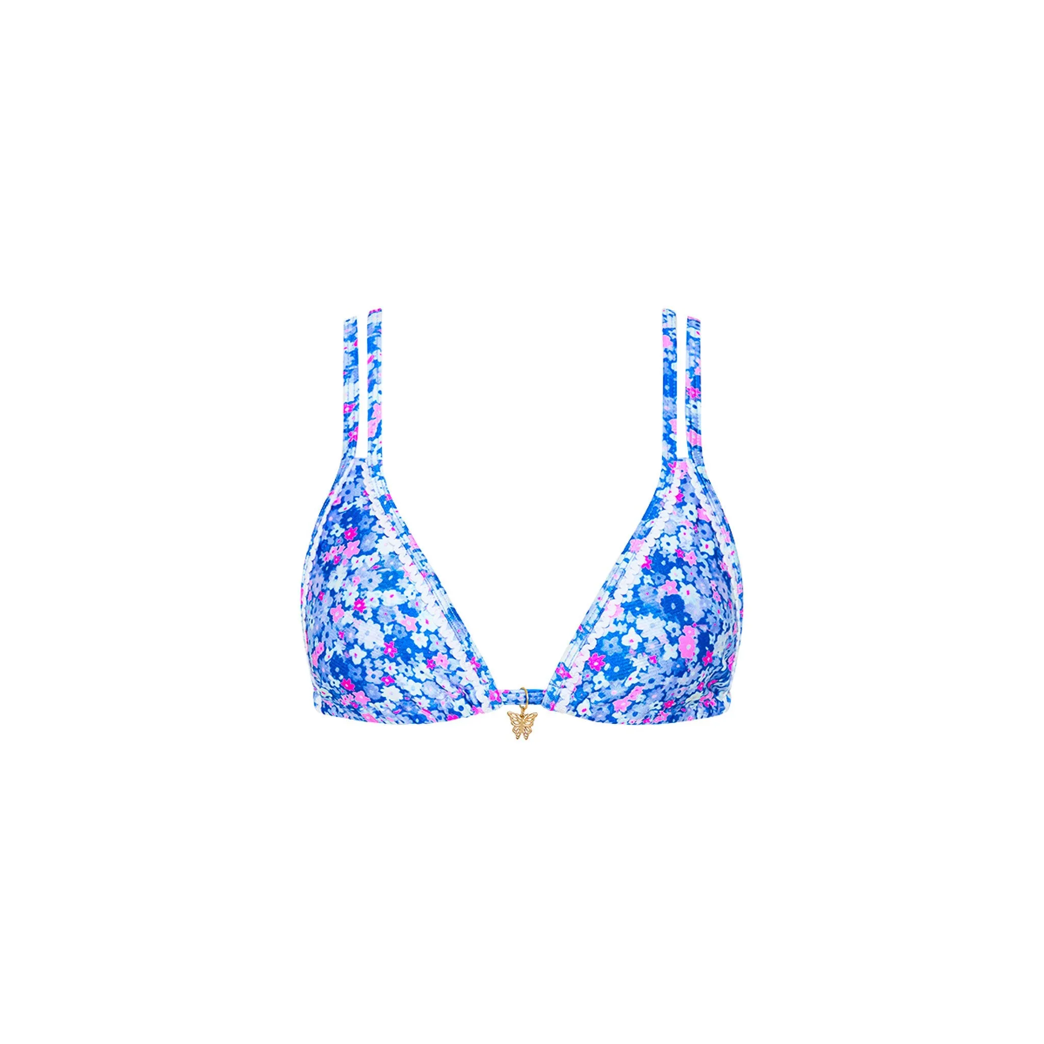 Decorative Twin Strap Bralette Bikini Top - Purple Pearls sold by Kulani Kinis
