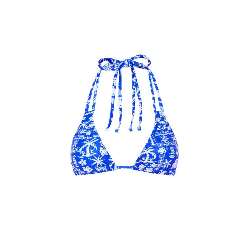 Halter Bralette Bikini Top - Caribbean Blues made by Kulani Kinis