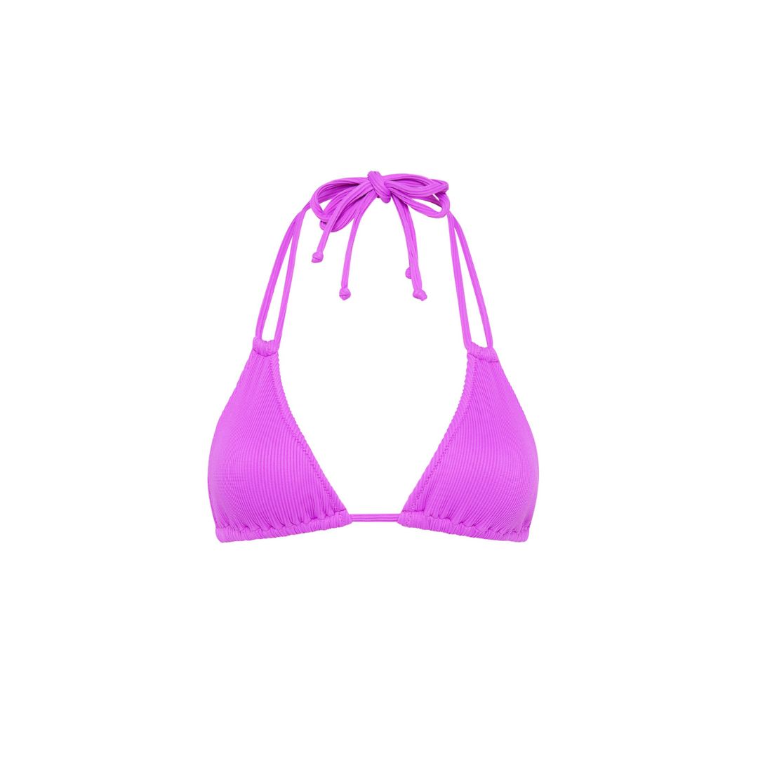 Halter Bralette Bikini Top - Electric Violet Ribbed sold by Kulani Kinis