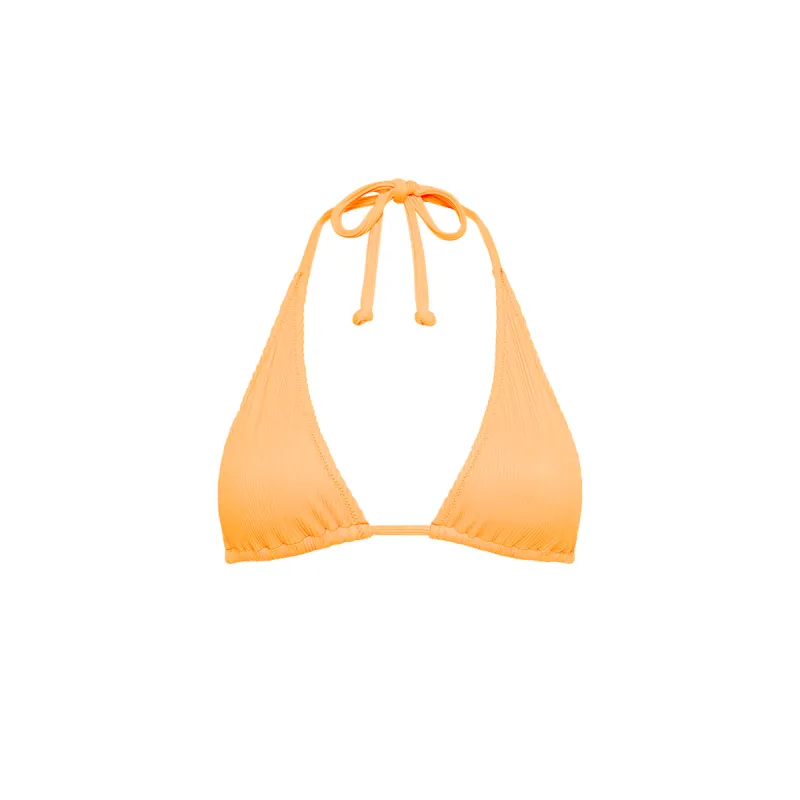Classic Tie Halter Bikini Top - Mango Ribbed sold by Kulani Kinis