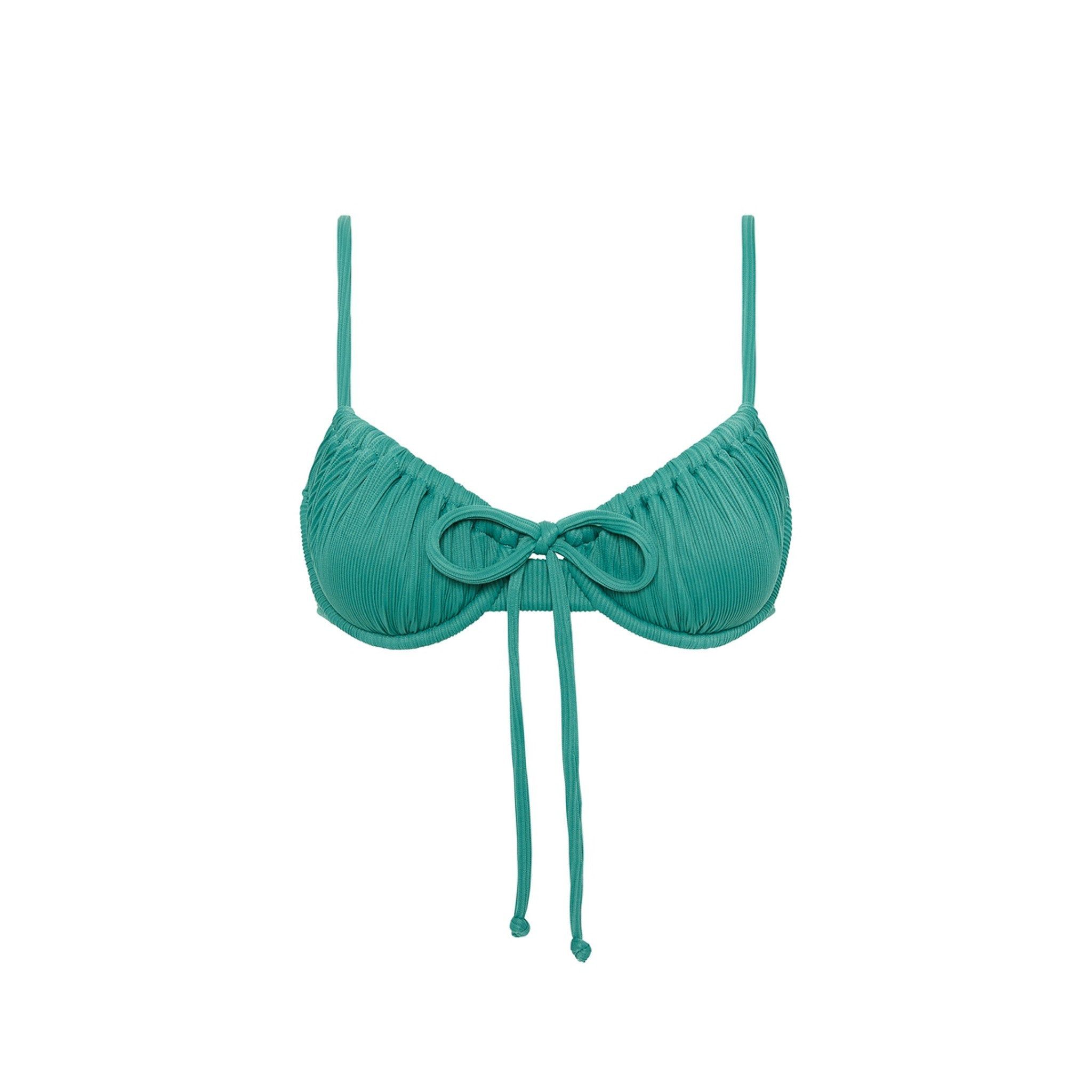 Ruched Underwire Bra Bikini Top - Sage Green Ribbed sold by Kulani Kinis product image thumbnail 9