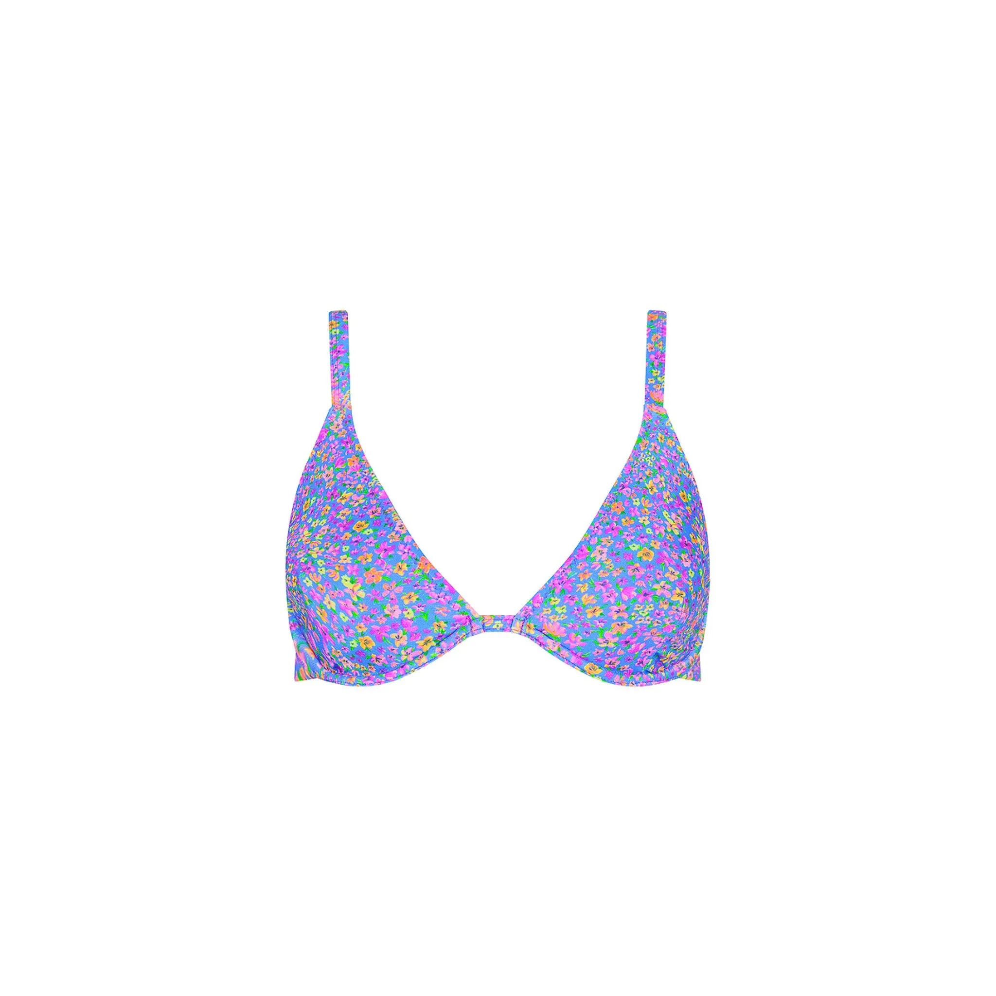 Underwire Triangle D+ Cup Bikini Top - Bubblegum Blossom sold by Kulani Kinis