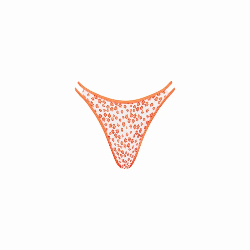 Twin Strap Cheeky Bikini Bottom - Orange Fantasy sold by Kulani Kinis
