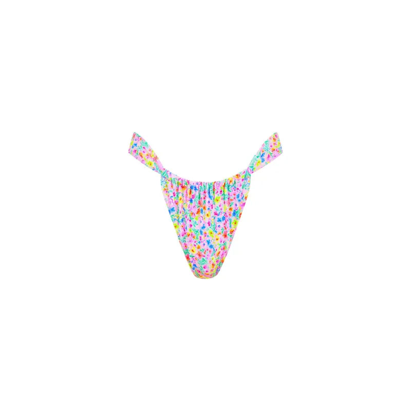 Ruched Thong Bikini Bottom - Moonflower sold by Kulani Kinis