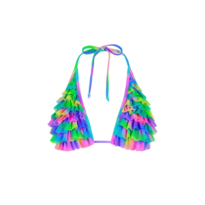 Ruffle Halter Bikini Top - Stardust made by Kulani Kinis