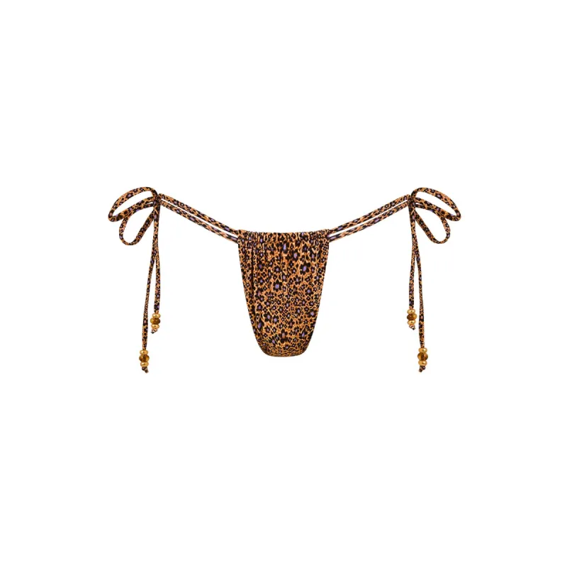 Tie Ruched Thong Bikini Bottom - Kosmic Kat sold by Kulani Kinis