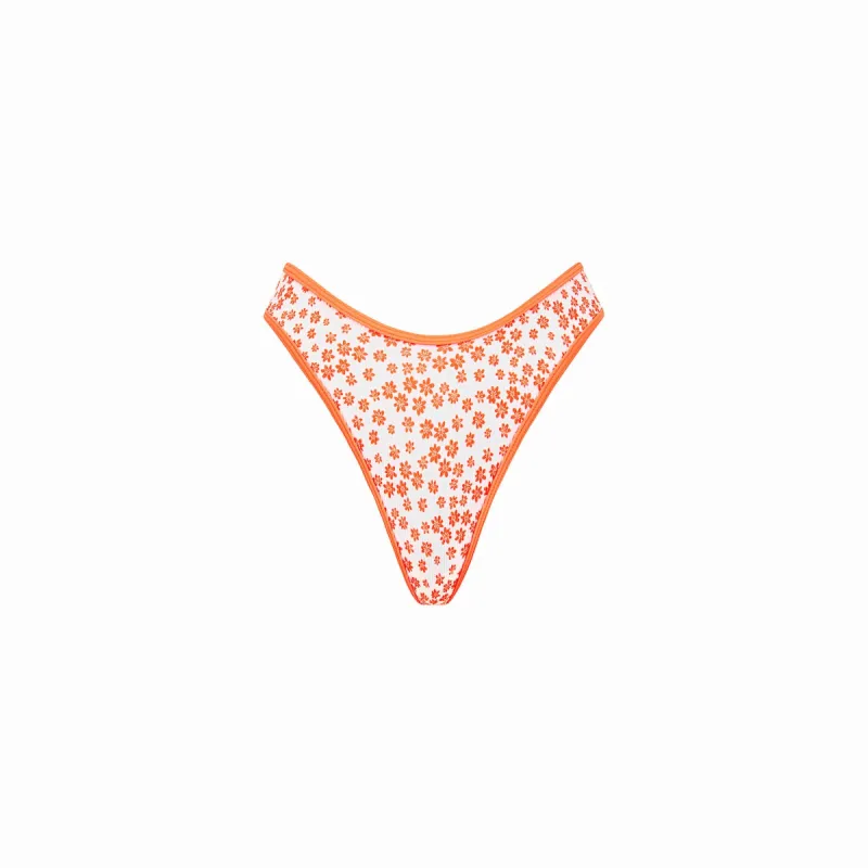 High Leg Thong Bikini Bottom - Orange Fantasy sold by Kulani Kinis