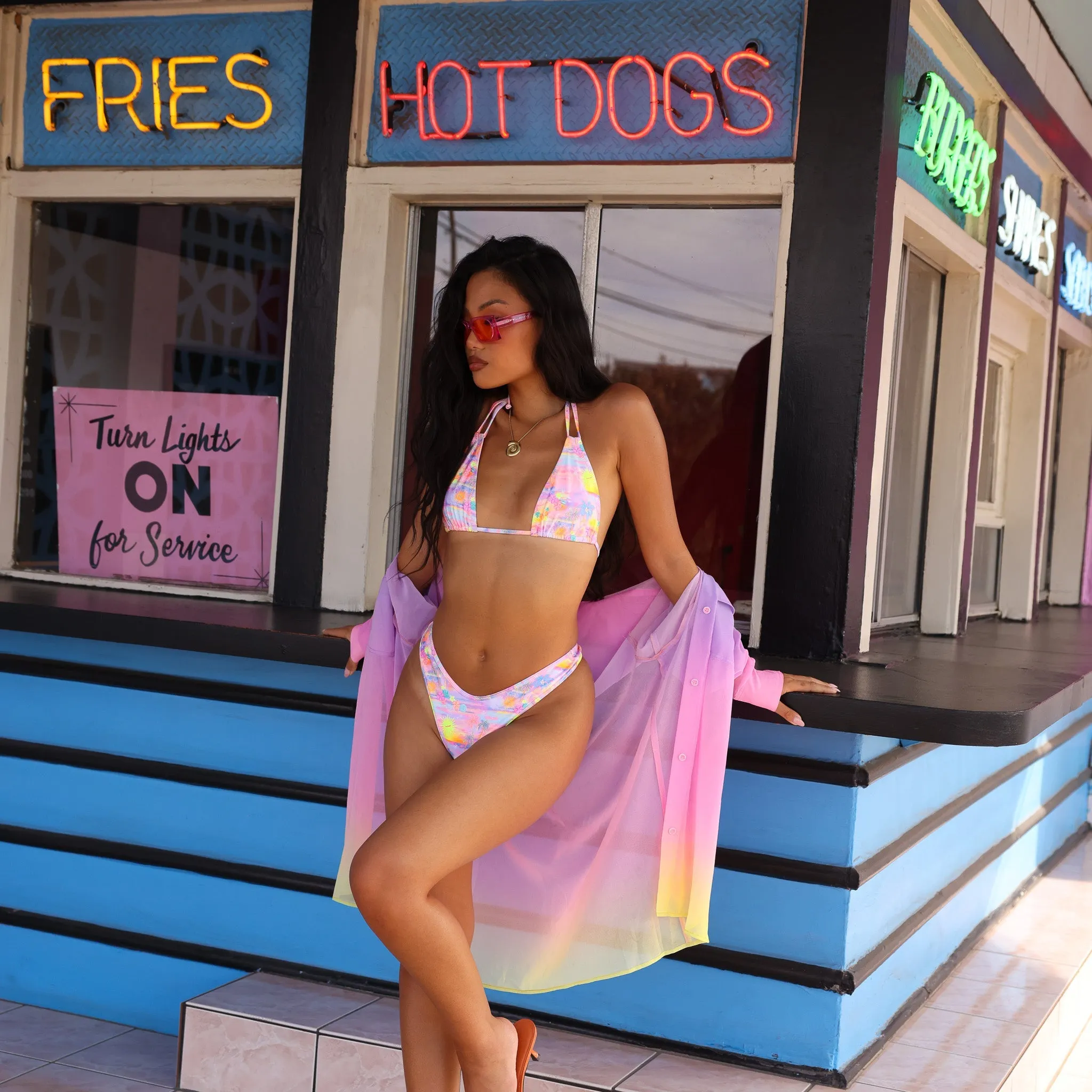 High Leg Thong Bikini Bottom - Sunset Universe sold by Kulani Kinis product image thumbnail 4