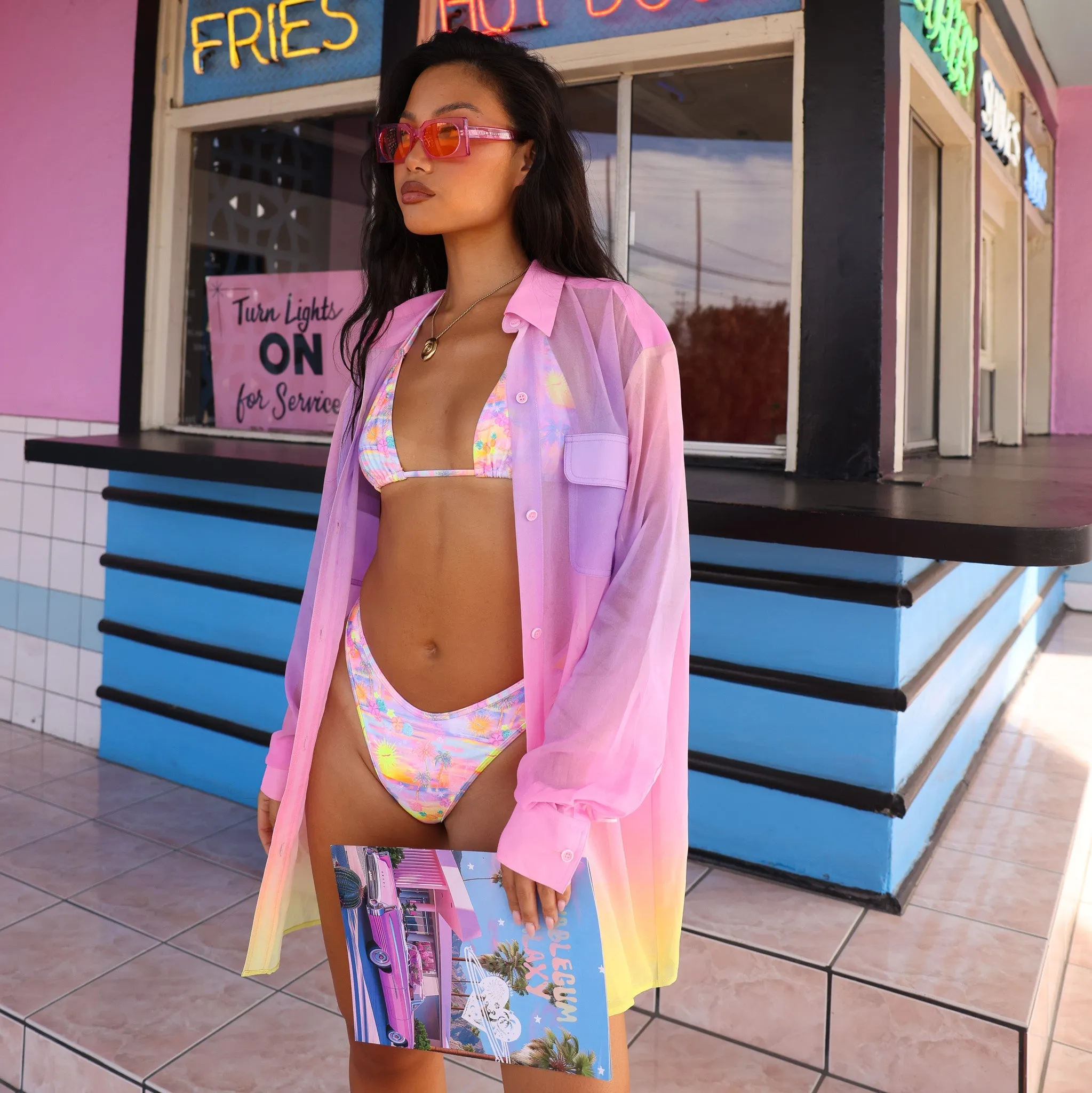 High Leg Thong Bikini Bottom - Sunset Universe sold by Kulani Kinis product image thumbnail 5