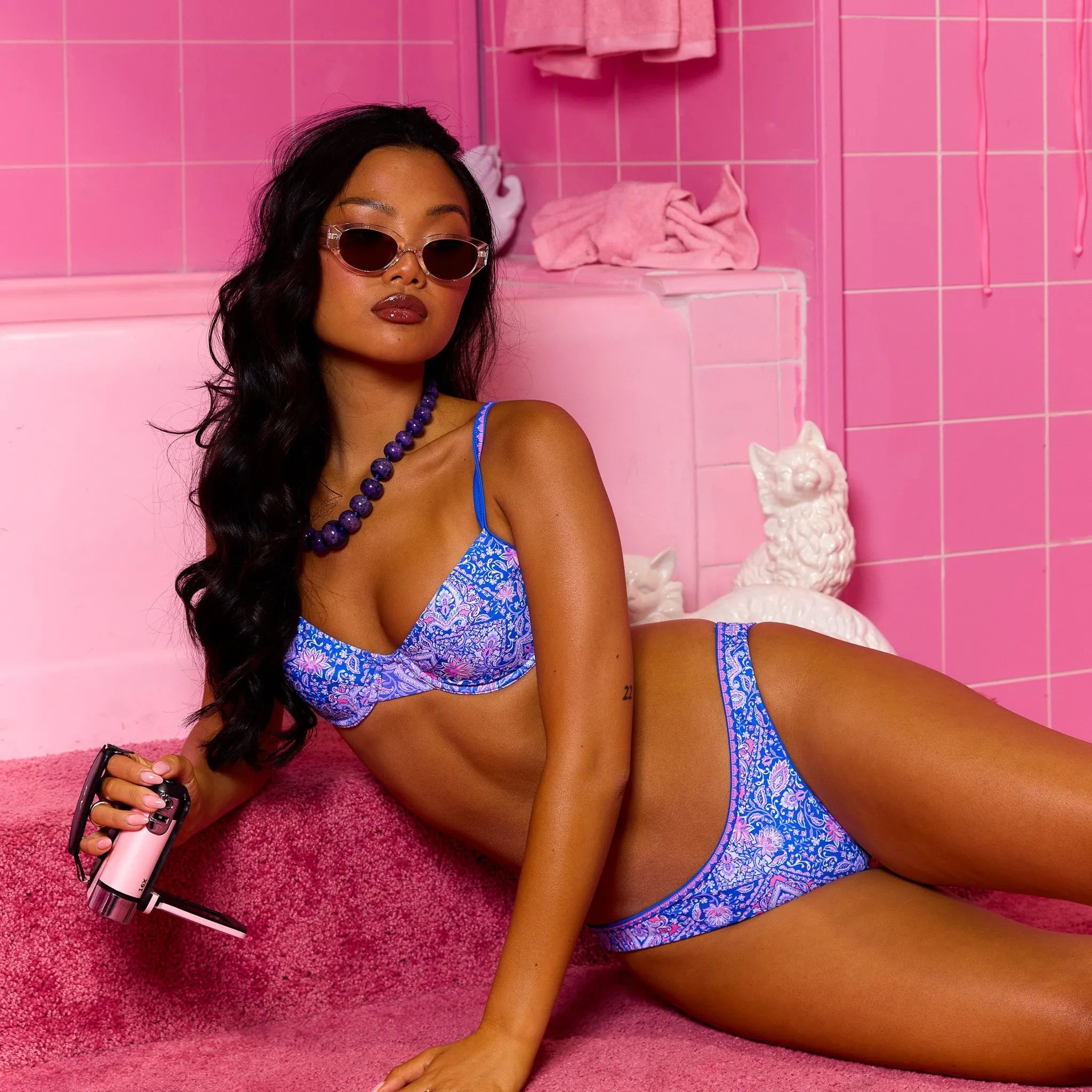 Ditzy Underwire Bra Bikini Top - Lilac Moon sold by Kulani Kinis product image thumbnail 3