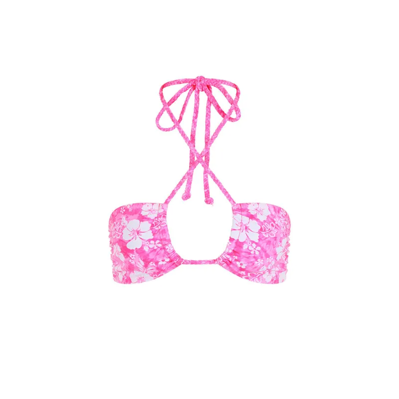 Braided Tie Bandeau Bikini Top - Island Blush made by Kulani Kinis