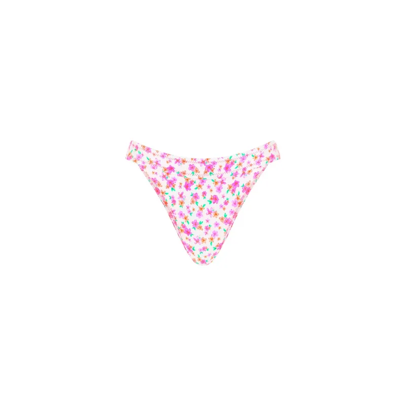 Wide Band Mid Full Coverage Bikini Bottom - Flamingo Flora sold by Kulani Kinis