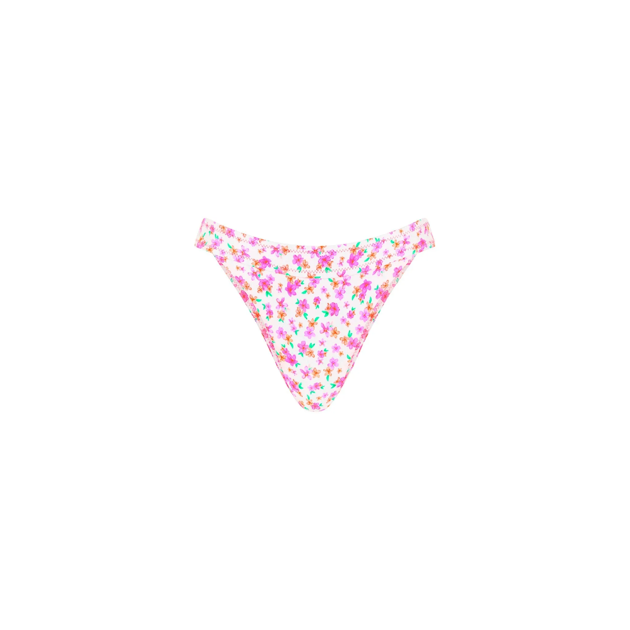 Wide Band Mid Full Coverage Bikini Bottom - Flamingo Flora sold by Kulani Kinis
