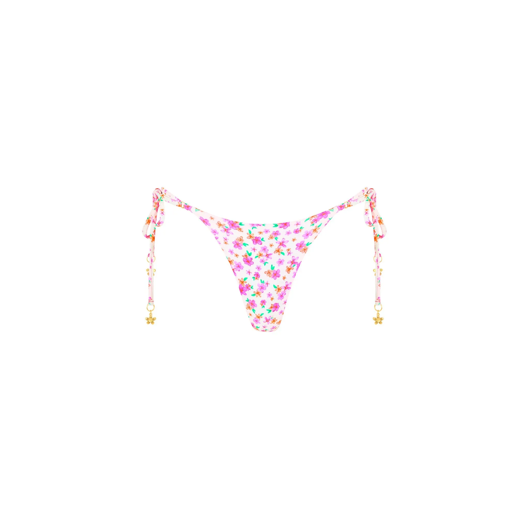 Thong Tie Side Bikini Bottom - Flamingo Flora sold by Kulani Kinis