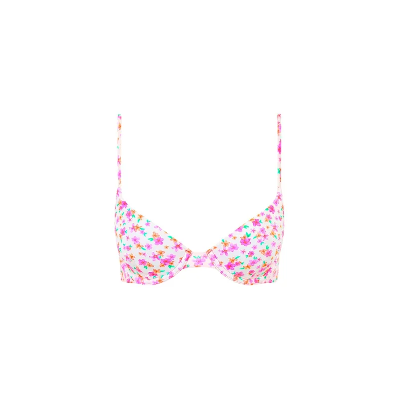 Slim Underwire Bra Bikini Top - Flamingo Flora sold by Kulani Kinis