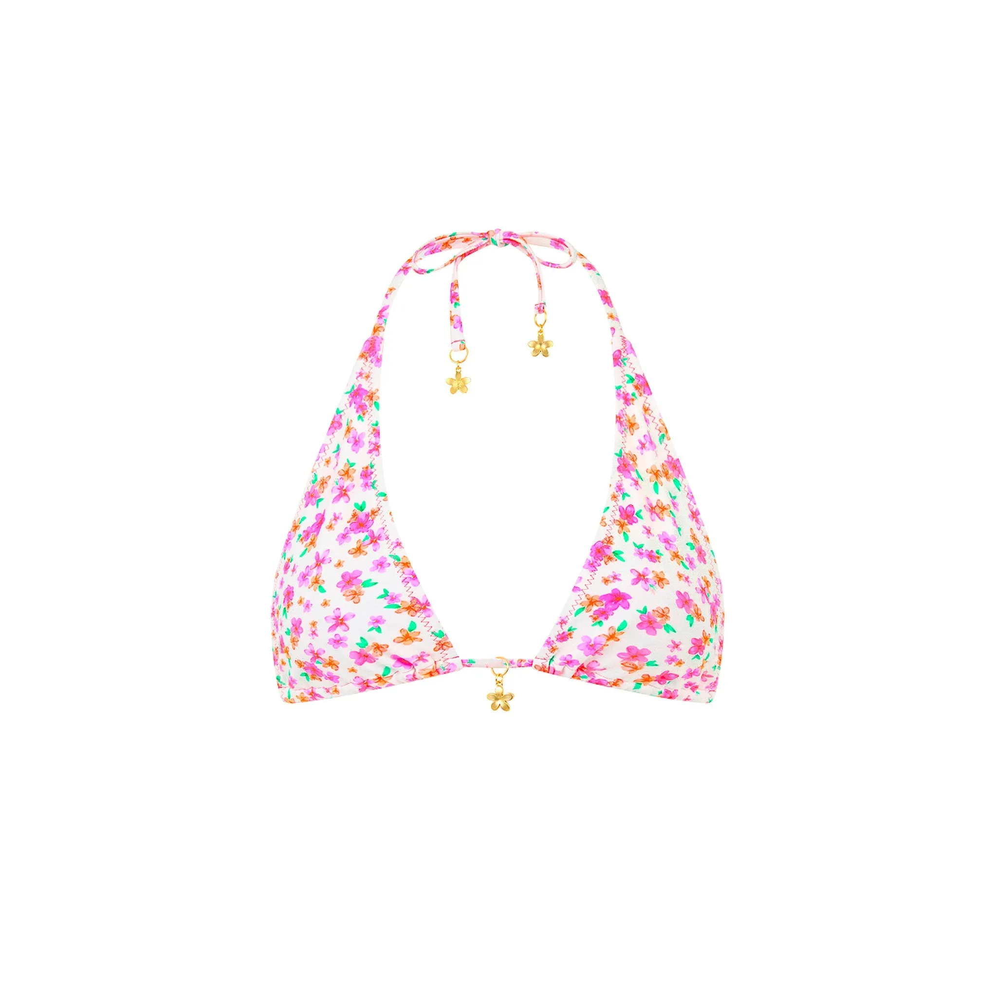 Classic Tie Halter Bikini Top - Flamingo Flora sold by Kulani Kinis