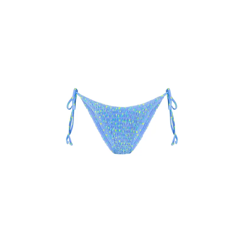 Shirred Dipped Cheeky Tie Bikini Bottom - Lemon Bloom sold by Kulani Kinis