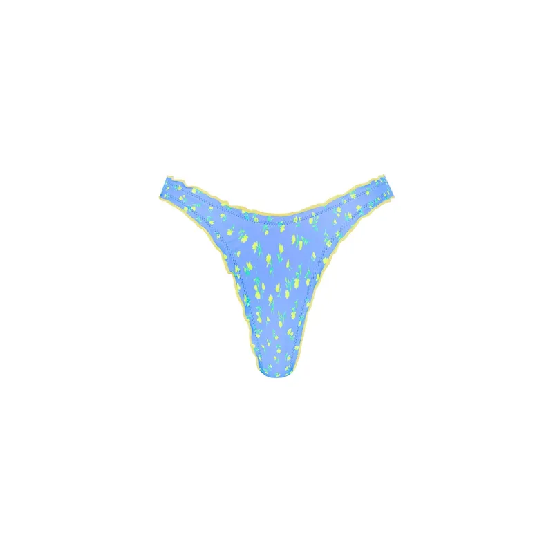 Lettuce Edge Thong Bikini Bottom - Lemon Bloom sold by Kulani Kinis