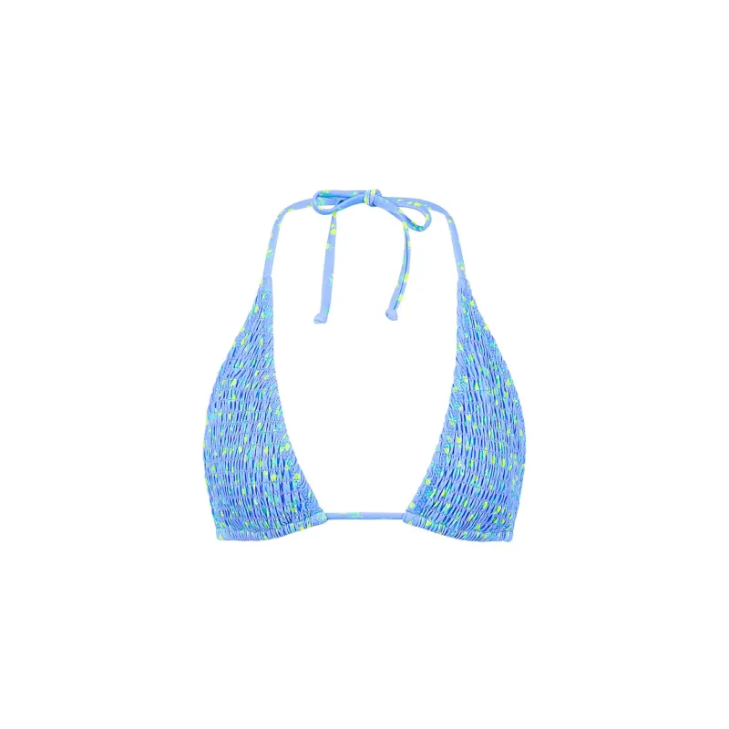 Shirred Triangle Bikini Top - Lemon Bloom sold by Kulani Kinis
