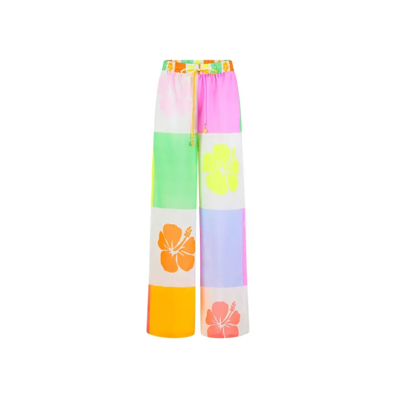 Relaxed Drawstring Pants - Hibiscus Rainbow sold by Kulani Kinis