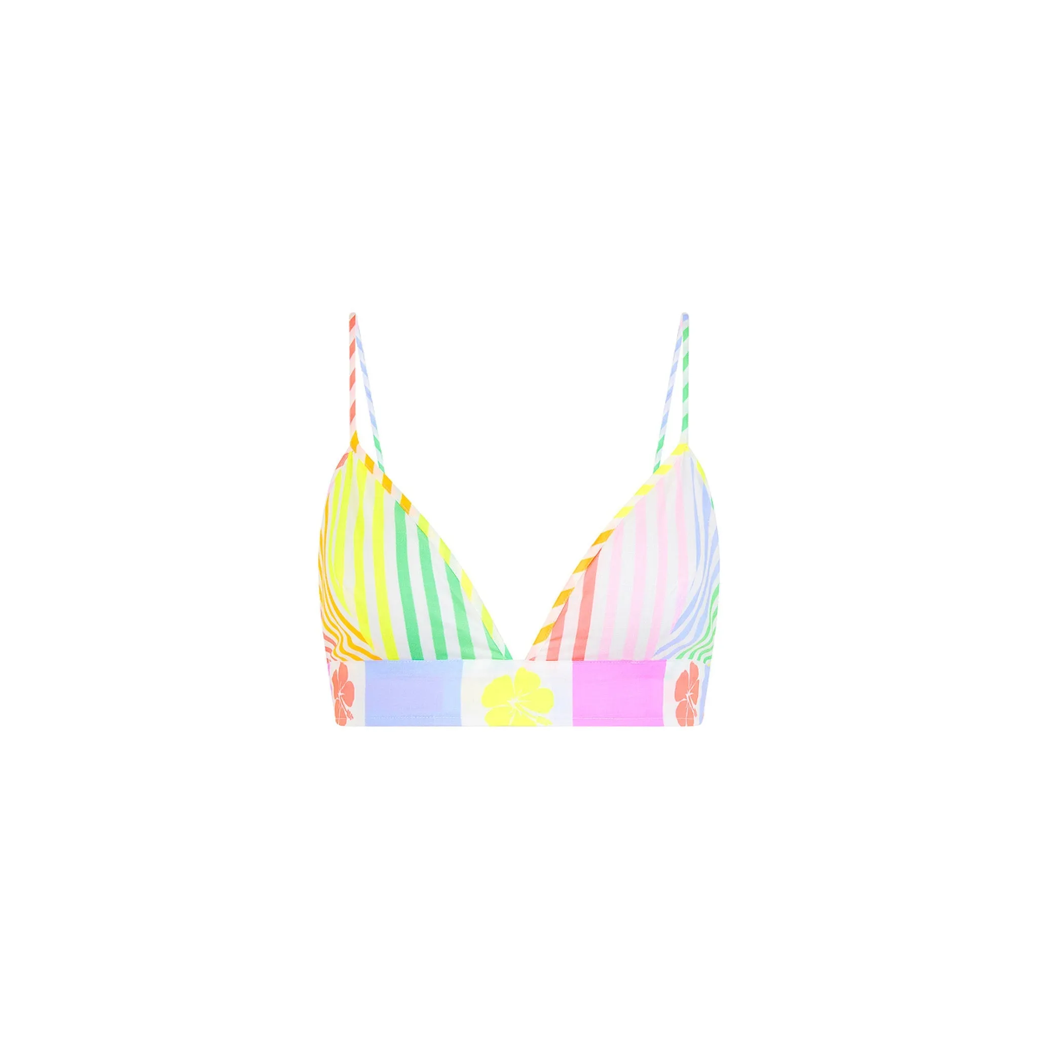 Bralette Crop Top - Hibiscus Rainbow sold by Kulani Kinis