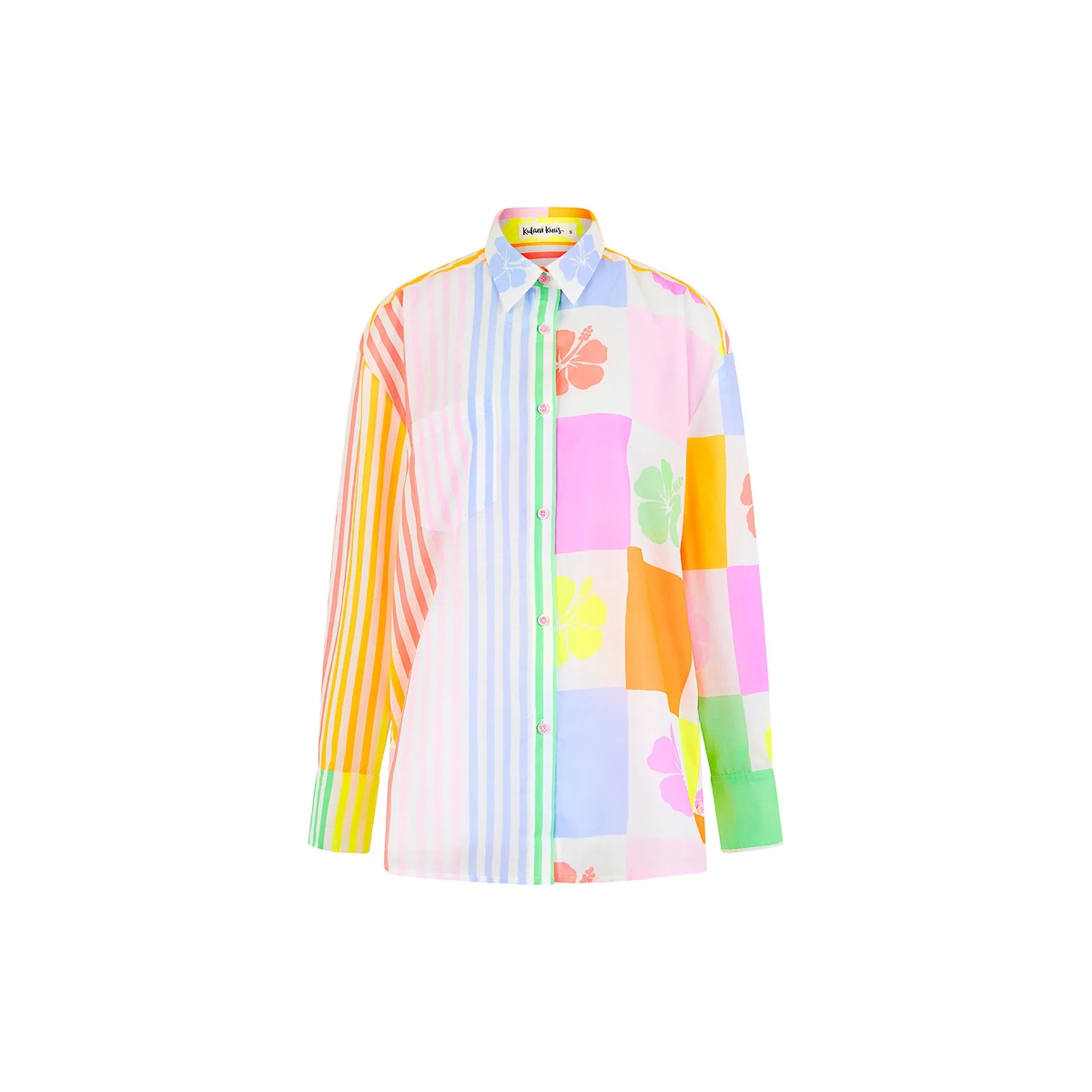 Long Sleeve Beach Shirt - Hibiscus Rainbow sold by Kulani Kinis