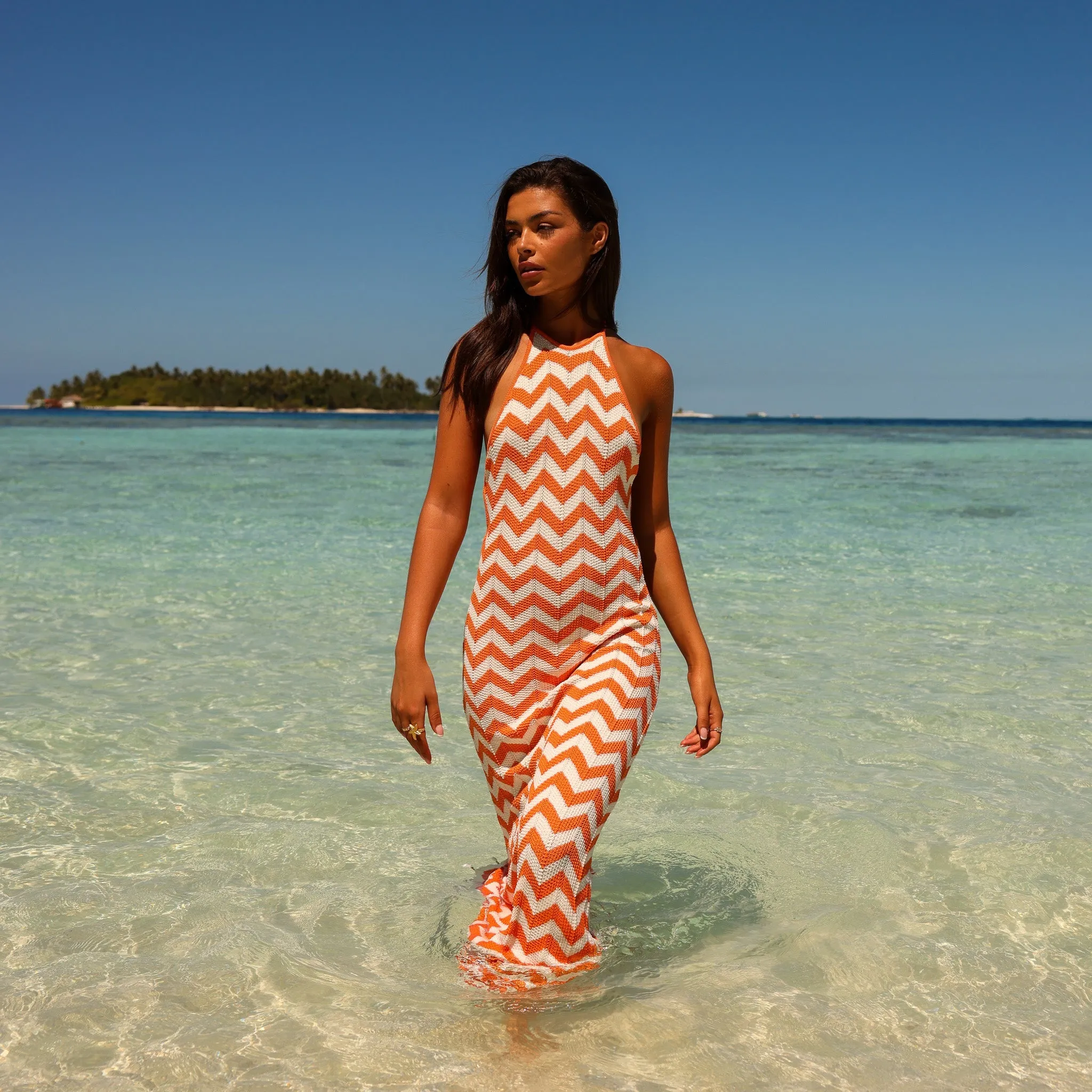 Chevron Knit Midi Dress - Dreamsicle sold by Kulani Kinis product image thumbnail 2
