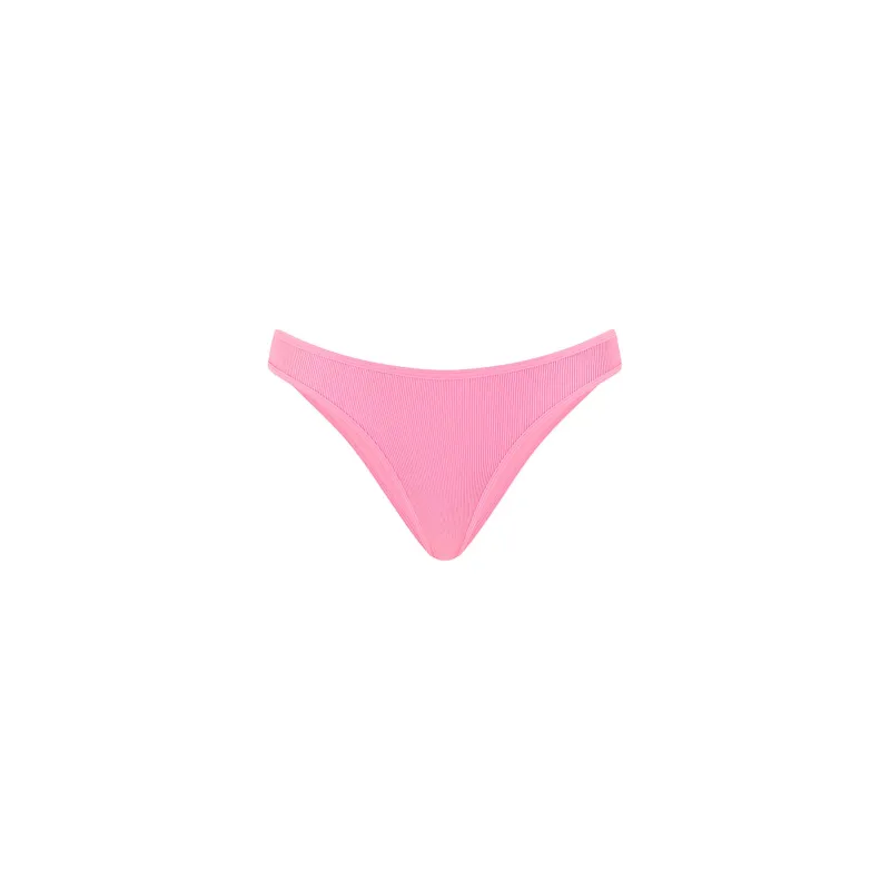 Modest Bind Full Coverage Bikini Bottom - Taffy Pink Ribbed sold by Kulani Kinis