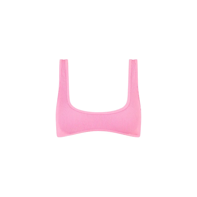 Bind Slim Scoop Bikini Top - Taffy Pink Ribbed sold by Kulani Kinis