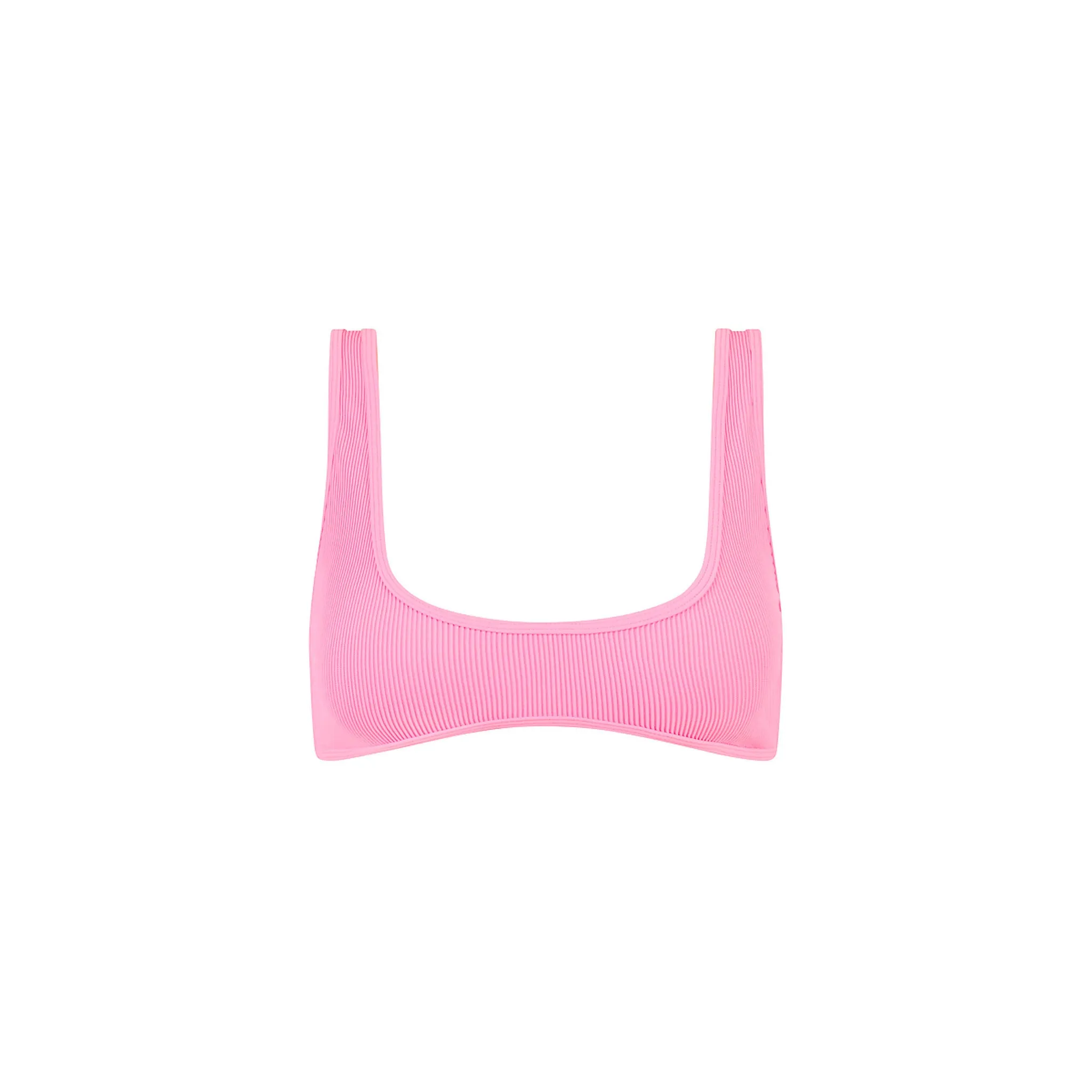 Bind Slim Scoop Bikini Top - Taffy Pink Ribbed sold by Kulani Kinis