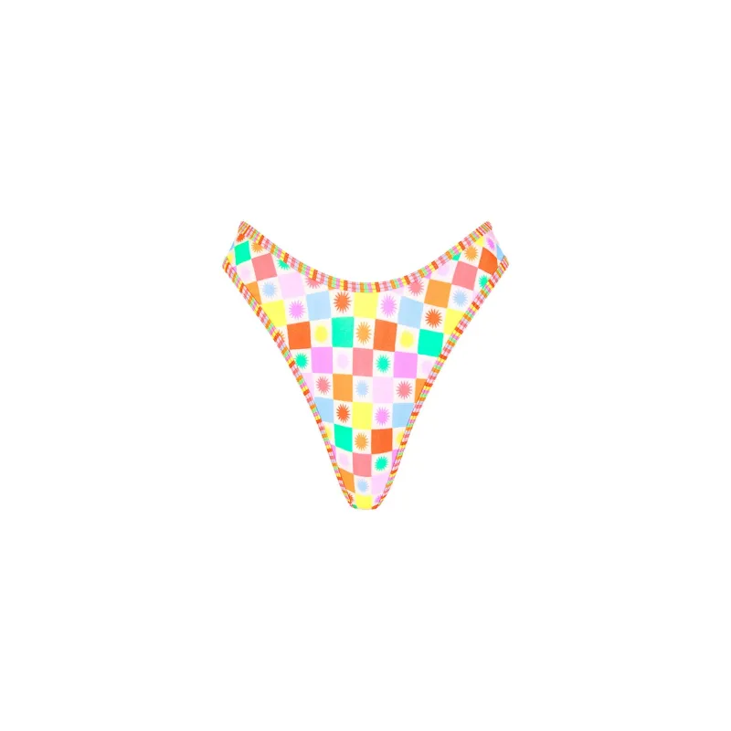 High Leg Thong Bikini Bottom - Sunshine Sorbet sold by Kulani Kinis